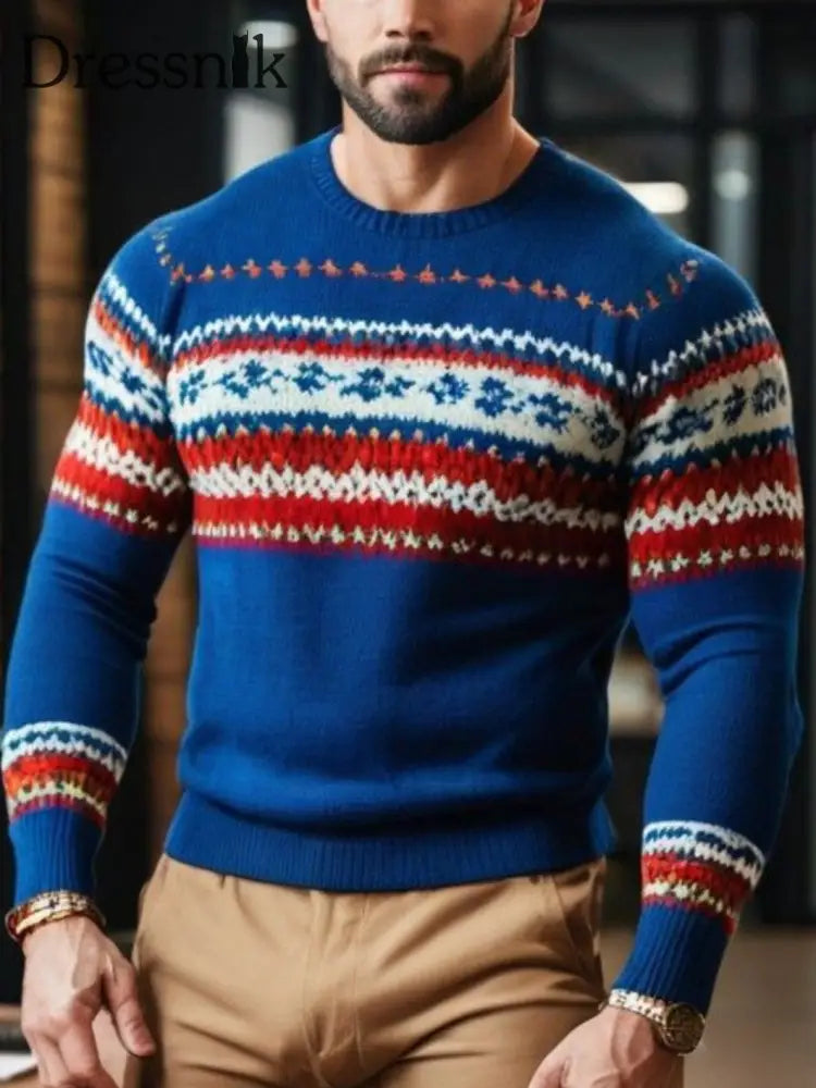 Herren lässig bedruckter Pullover als bild / S