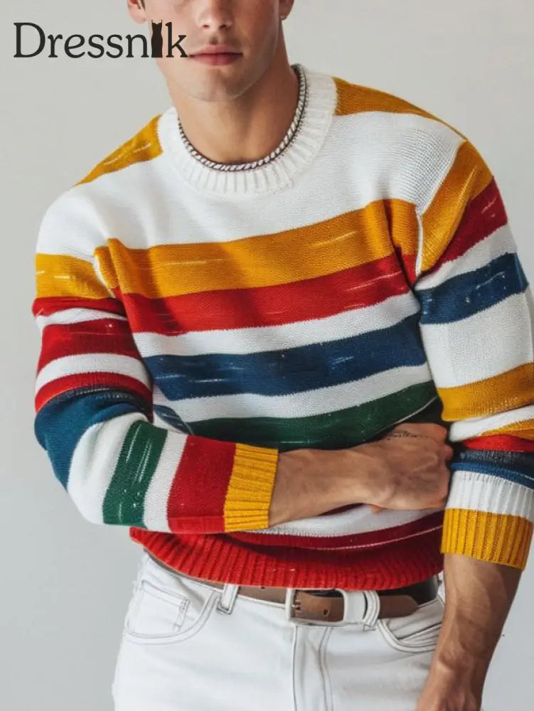 Herren lässig bedruckter Pullover als bild / S