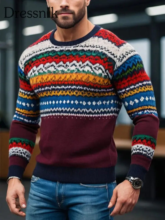 Herren lässig bedruckter Pullover als bild / S