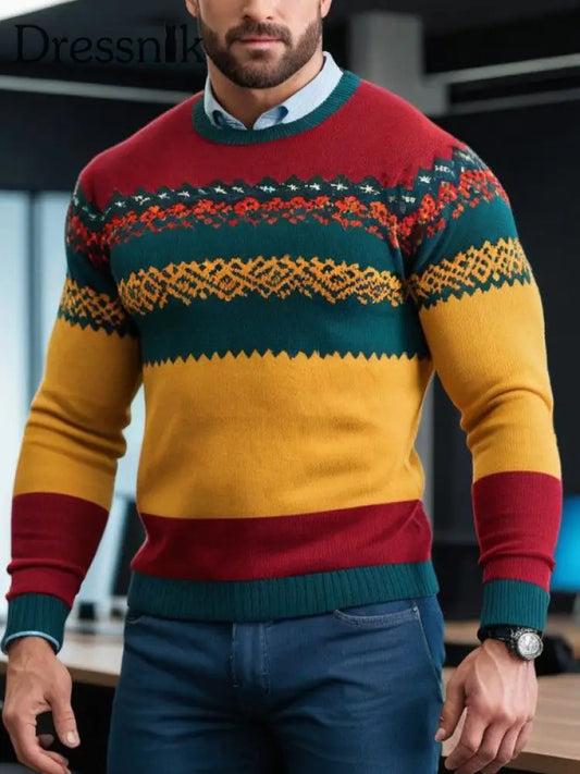 Herren lässig bedruckter Pullover als bild / S