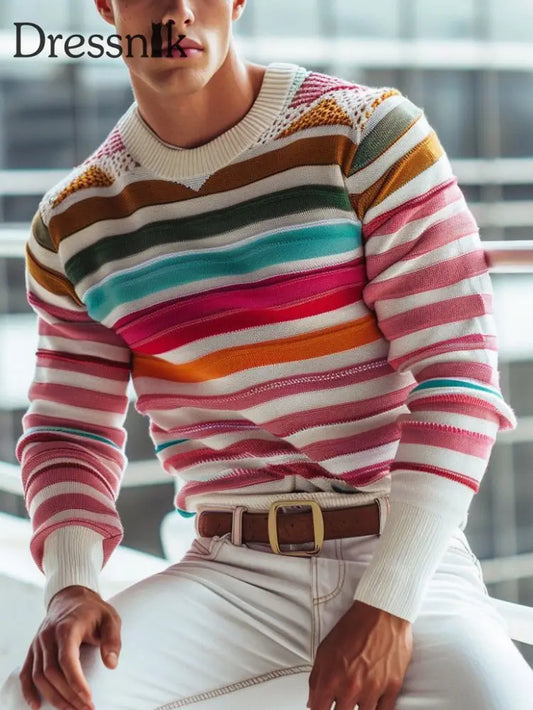 Herren lässig bedruckter Pullover als bild / S