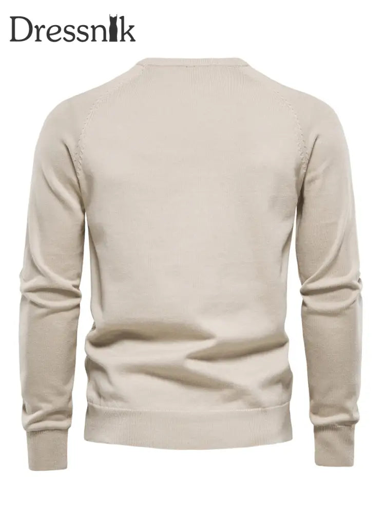 Herren lässig einfarbig gestrickter Pullover
