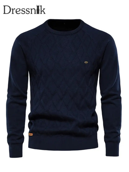 Herren lässig einfarbig gestrickter Pullover Blau / S