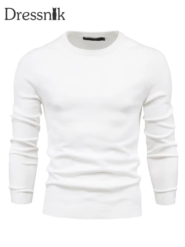 Herren lässig einfarbig Strick pullover mit Rundhals ausschnitt