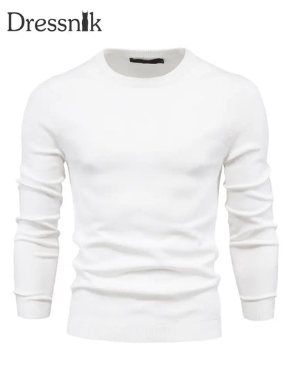 Herren lässig einfarbig Strick pullover mit Rundhals ausschnitt