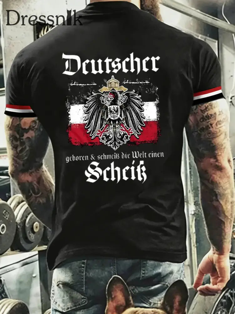 Herren Lässiges T-Shirt mit Rundhals ausschnitt kurz ärmel iges T-Shirt A / S