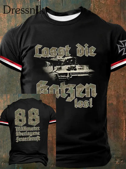 Herren Lasst die Katzen los Kurzarm T-Shirt Schwarz / S