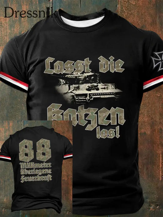 Herren Lasst die Katzen los Kurzarm T-Shirt Schwarz / S