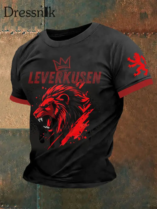 Herren Leverkusen Kurzarm-T-Shirt Schwarz / S