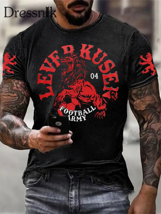Herren Leverkusen Kurzarm-T-Shirt Schwarz / S