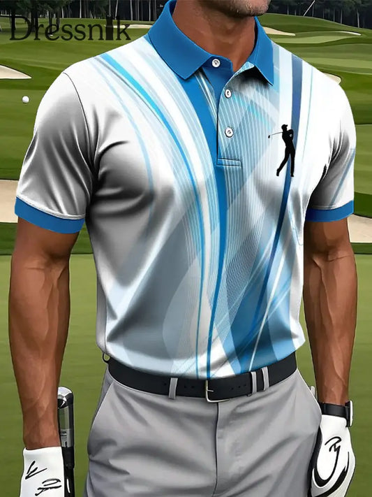 Herren-Line-Kunstdruck-lässiges tägliches Business-Polo-Shirt bunt / S