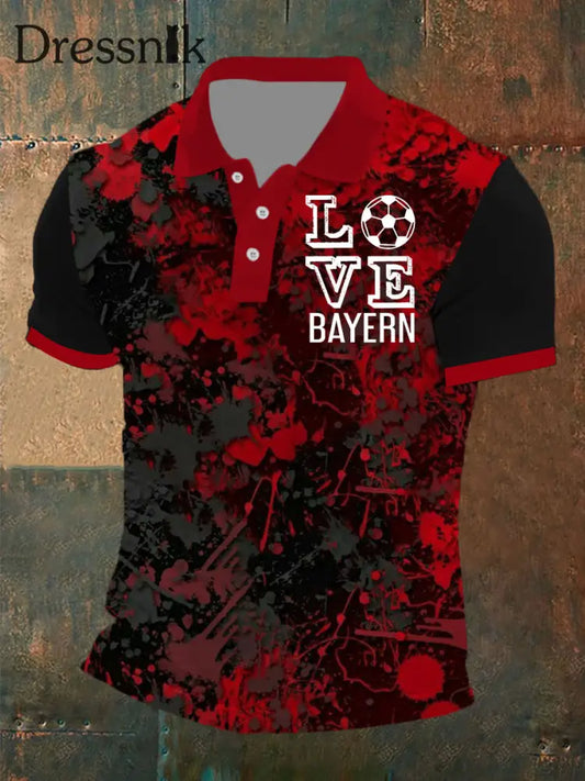 Herren Love Bayern München T-Shirt mit kurzen Ärmeln Rot / S