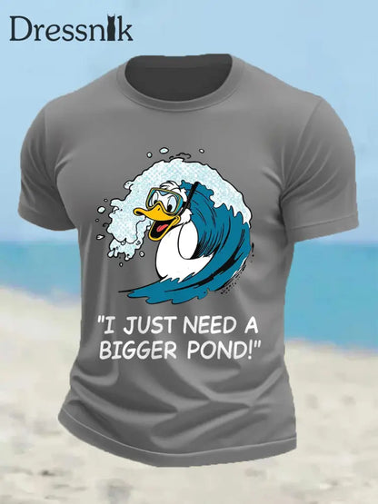 Herren Lustige Ente Ich brauche nur einen größeren Teich Casual T-Shirt Hellgrau / S