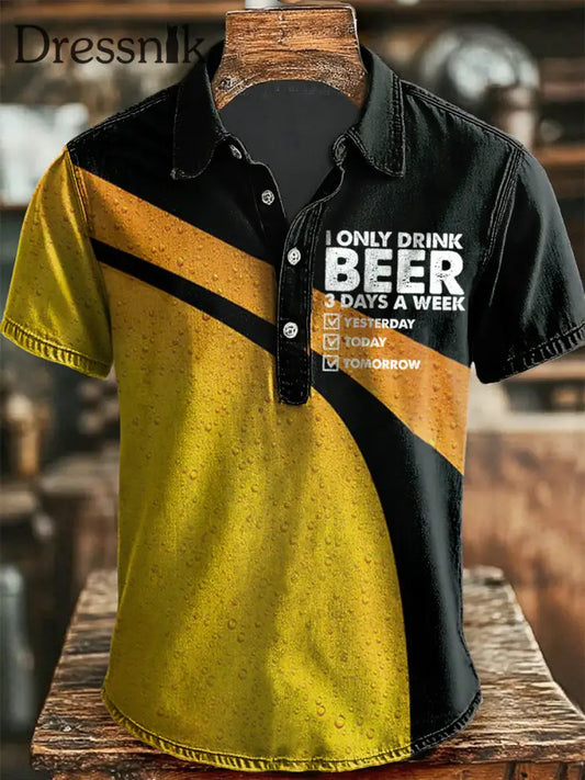 Herren Lustiges Ich trinke nur Bier 3 Tage pro Woche Kurzarm hemd als bild / S