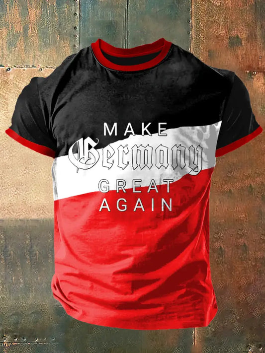 Herren machen Deutschland wieder groß Druck Vintage Mode Kurzarm T-Shirt bunt / S