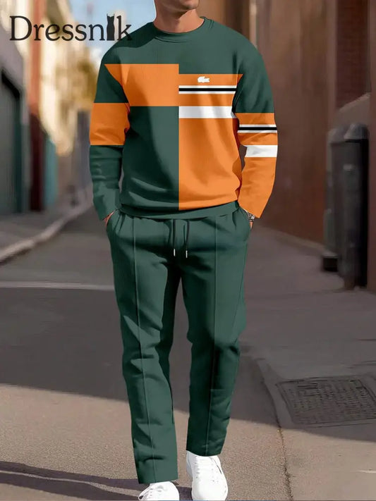 Herren Minimalist isch Vintage Gestreifter Lässiger Alltags anzug mehrfarbig / S