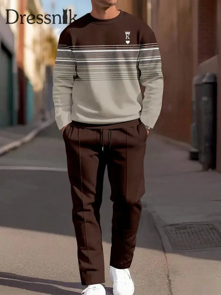 Herren Minimalist ische Eleganz Casual Business Daily Anzug Braun / S