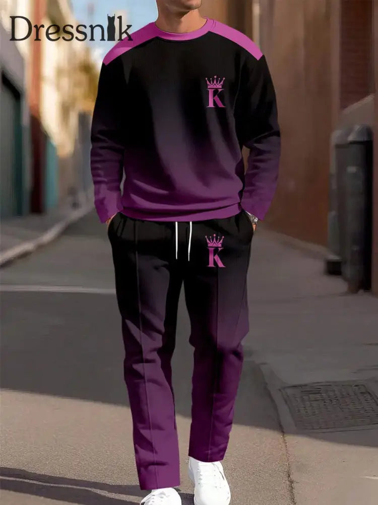 Herren Minimalist ische Eleganz Casual Business Daily Anzug Lila / S