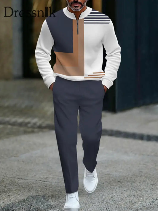 Herren Minimalist ische Eleganz Casual Business Polo Daily Set mehrfarbig / S