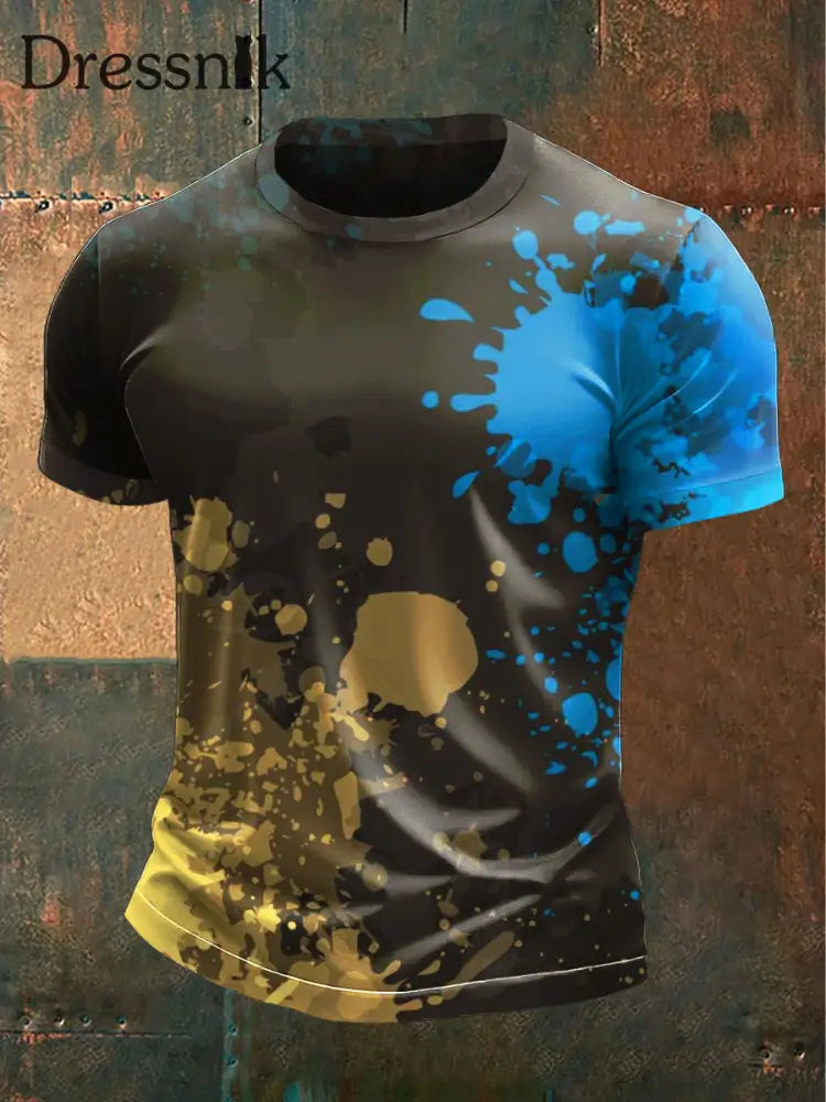 Herren Minimalist isches Print Schwarz Casual T-Shirt Schwarz / S