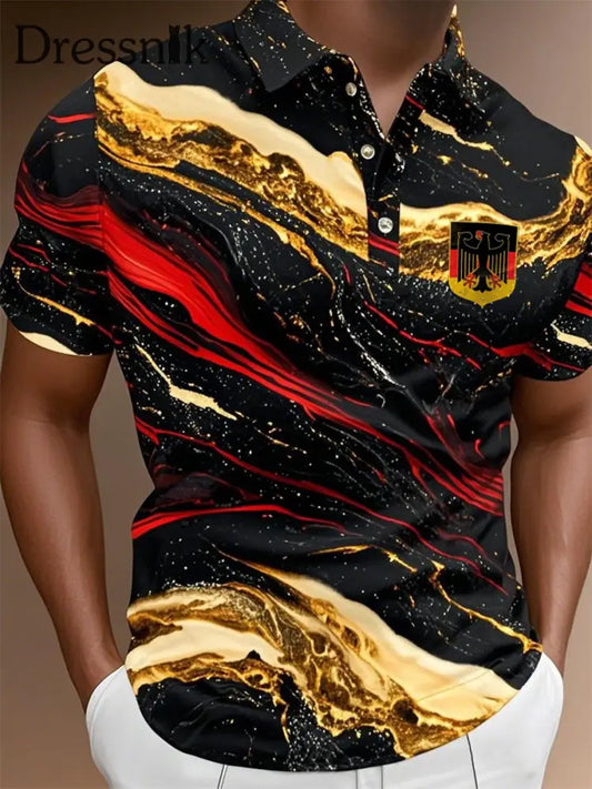 Herren Oktoberfest bedrucktes Kurzarm-Polo-Shirt als bild / S