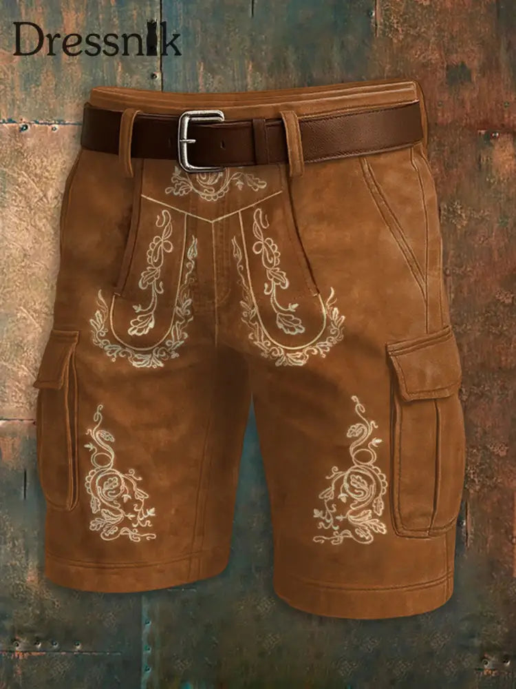 Herren Oktoberfest Hirschhosen Konstnärliga tryckt textur Pocket Freizeit Cargo Shorts als bild / S