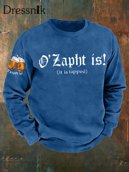 Herren Oktoberfest O’zapft ist lang ärmel iges Sweatshirt bedruckt Blau / S