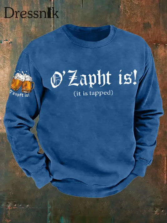 Herren Oktoberfest O’zapft ist lang ärmel iges Sweatshirt bedruckt Blau / S