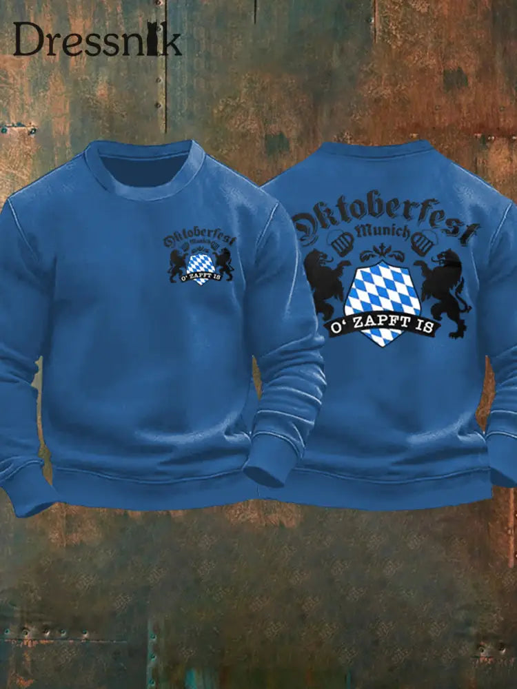 Herren Oktoberfest O’zapft ist lang ärmel iges Sweatshirt bedruckt Blau / S