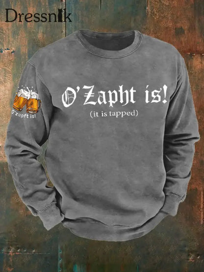 Herren Oktoberfest O’zapft ist lang ärmel iges Sweatshirt bedruckt Grau / S
