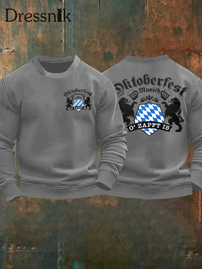 Herren Oktoberfest O’zapft ist lang ärmel iges Sweatshirt bedruckt Grau / S