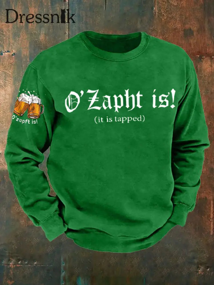 Herren Oktoberfest O’zapft ist lang ärmel iges Sweatshirt bedruckt Grün / S