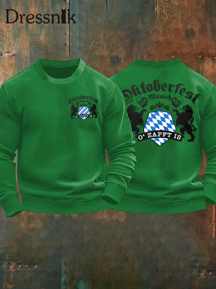Herren Oktoberfest O’zapft ist lang ärmel iges Sweatshirt bedruckt Grün / S