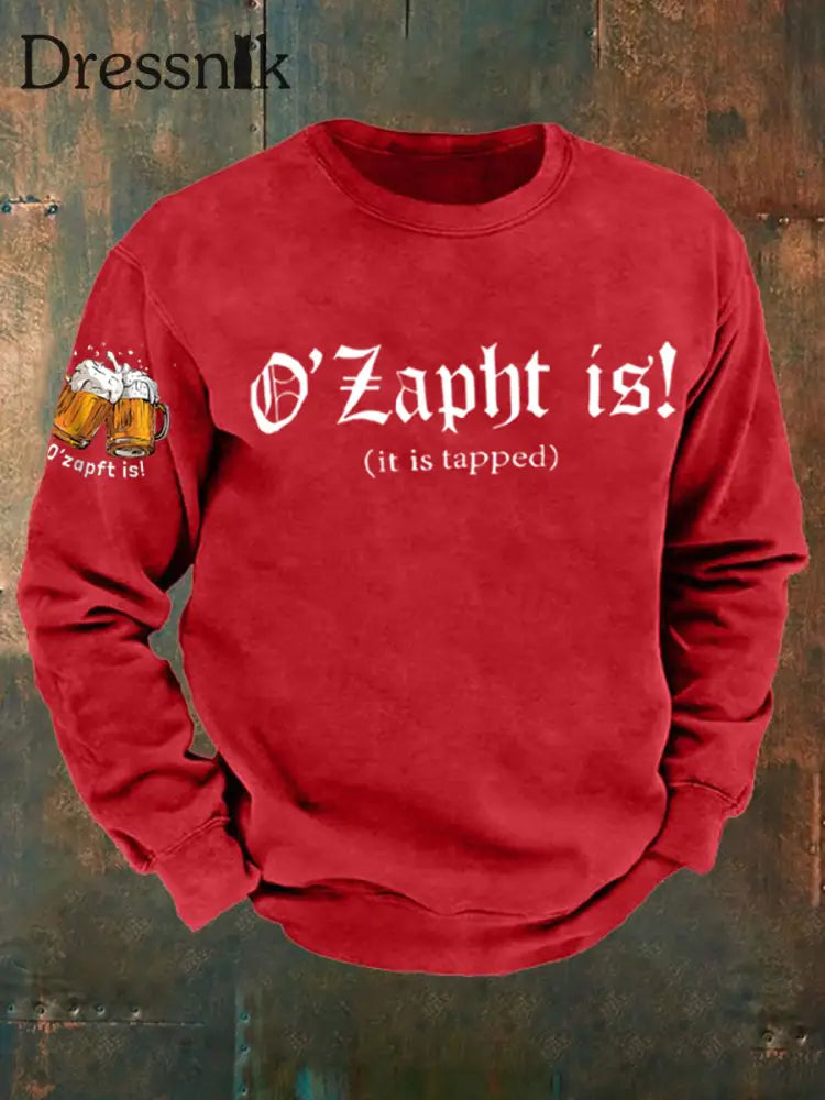 Herren Oktoberfest O’zapft ist lang ärmel iges Sweatshirt bedruckt Rot / S