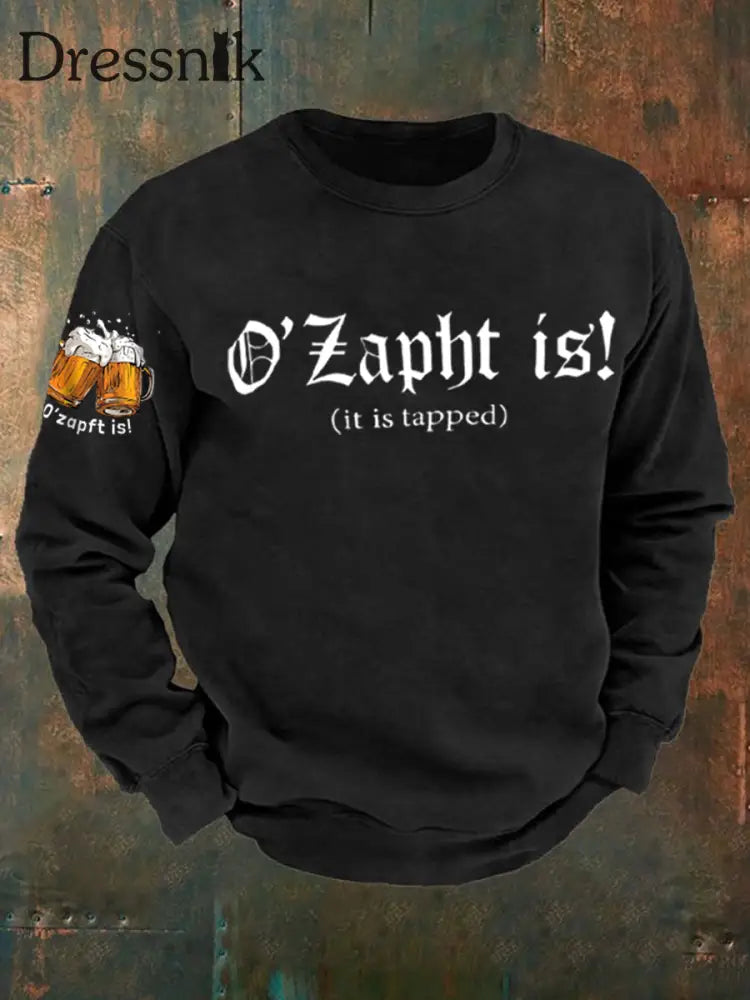 Herren Oktoberfest O’zapft ist lang ärmel iges Sweatshirt bedruckt Schwarz / S