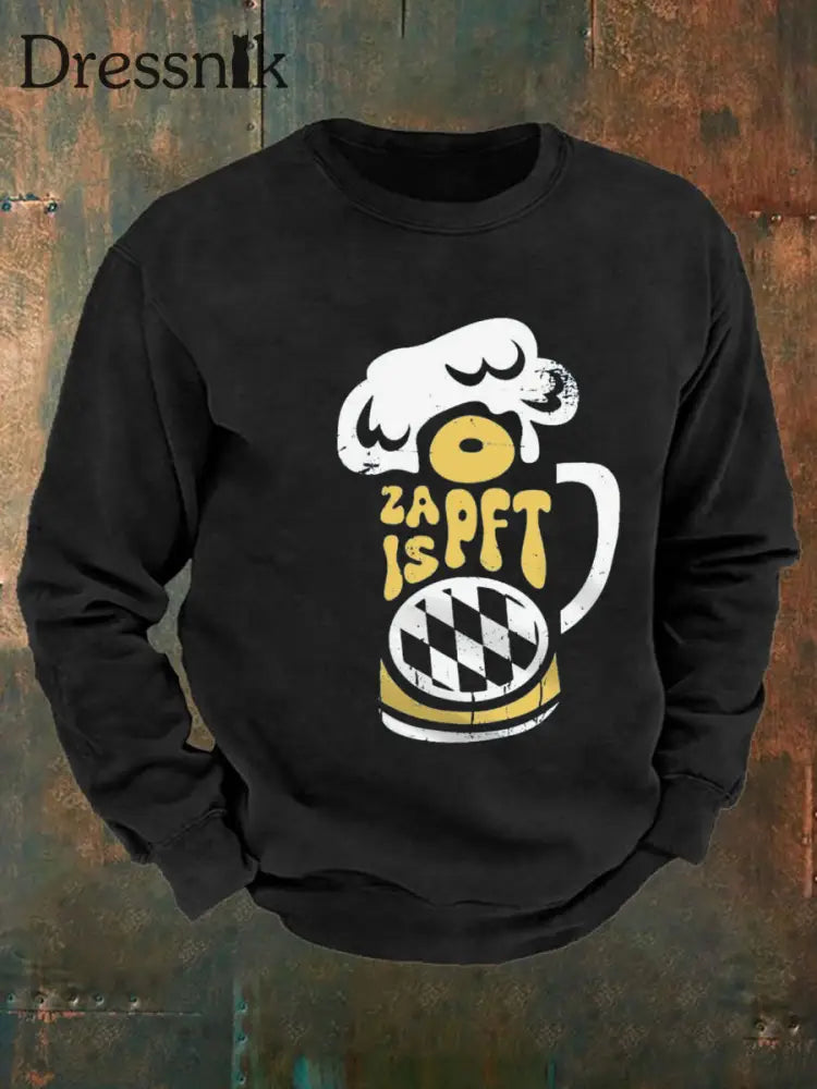 Herren Oktoberfest O’zapft ist lang ärmel iges Sweatshirt bedruckt Schwarz / S