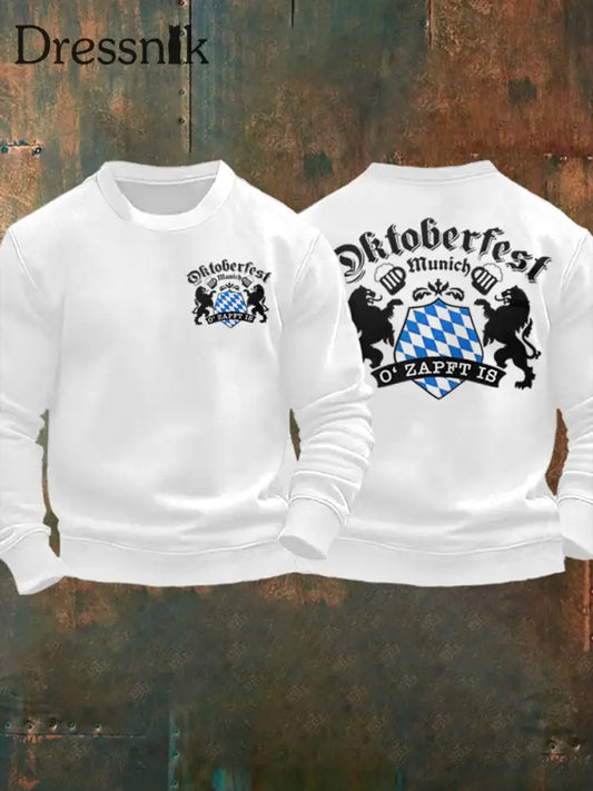 Herren Oktoberfest O’zapft ist lang ärmel iges Sweatshirt bedruckt Weiß / S