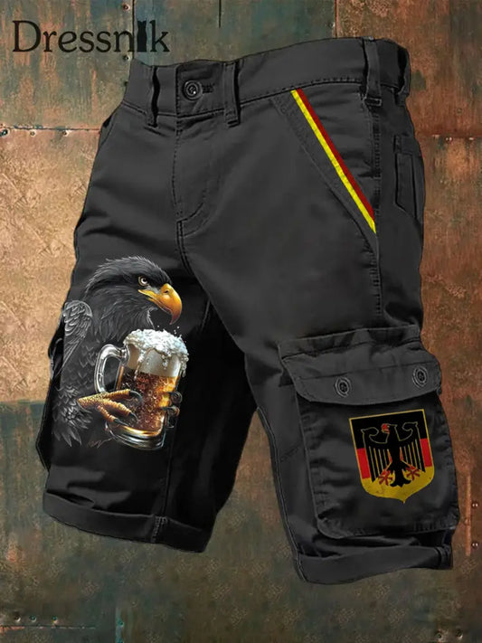 Herren Oktoberfest Print Shorts Schwarz / S
