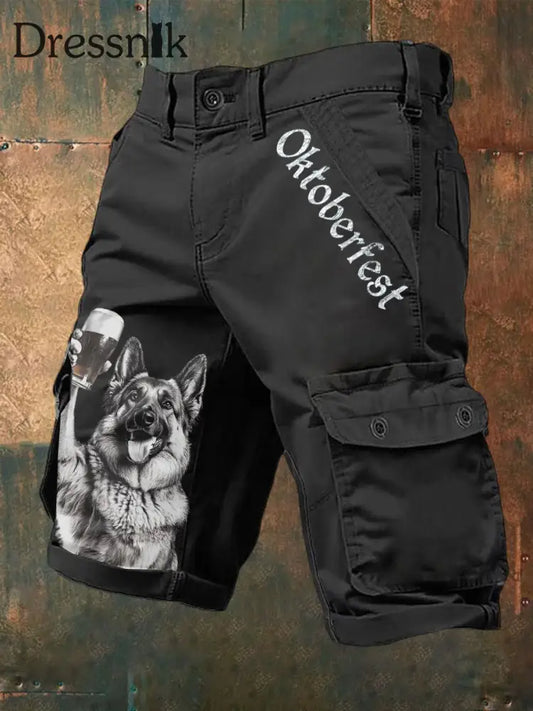 Herren Oktoberfest Print Shorts Schwarz / S