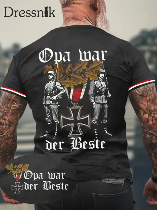 Herren Opa War Der Beste Bedrucktes Kurzarm T-Shirt Schwarz / S