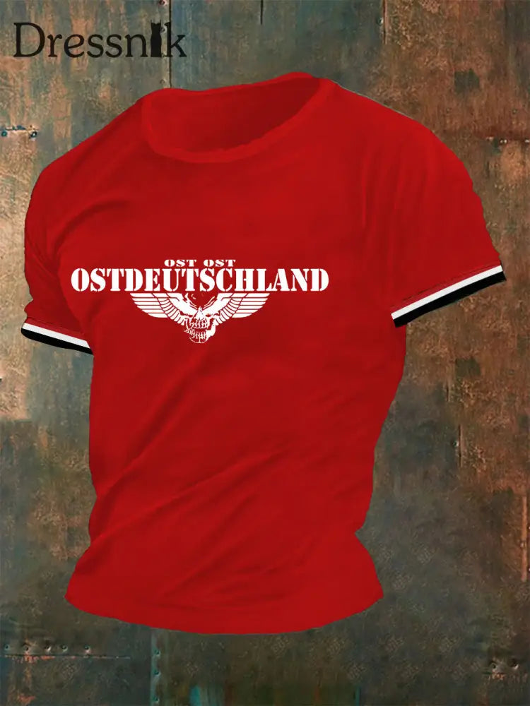 Herren Ost Ost Ost Ost Deutschland T-Shirt Rot / S