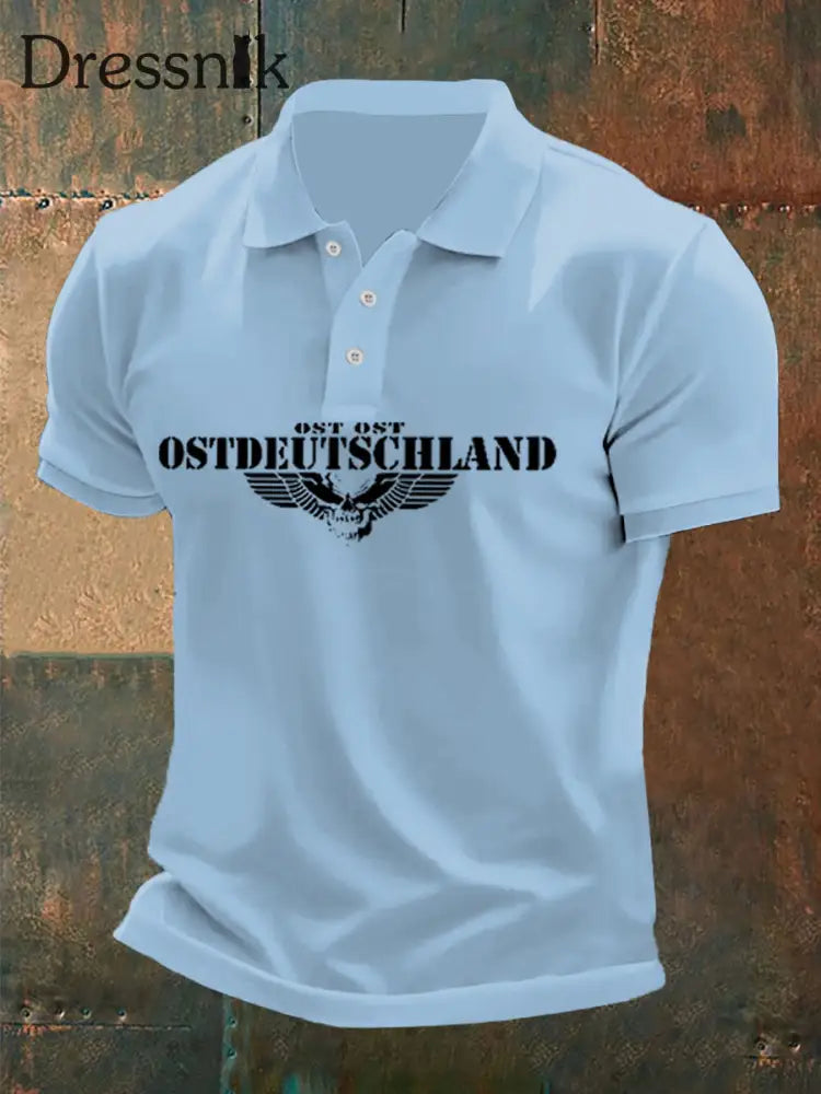 Herren Ostdeutschland - Skull Wing Drei-Knopf-Tweed-Oberteil Hellblau / S