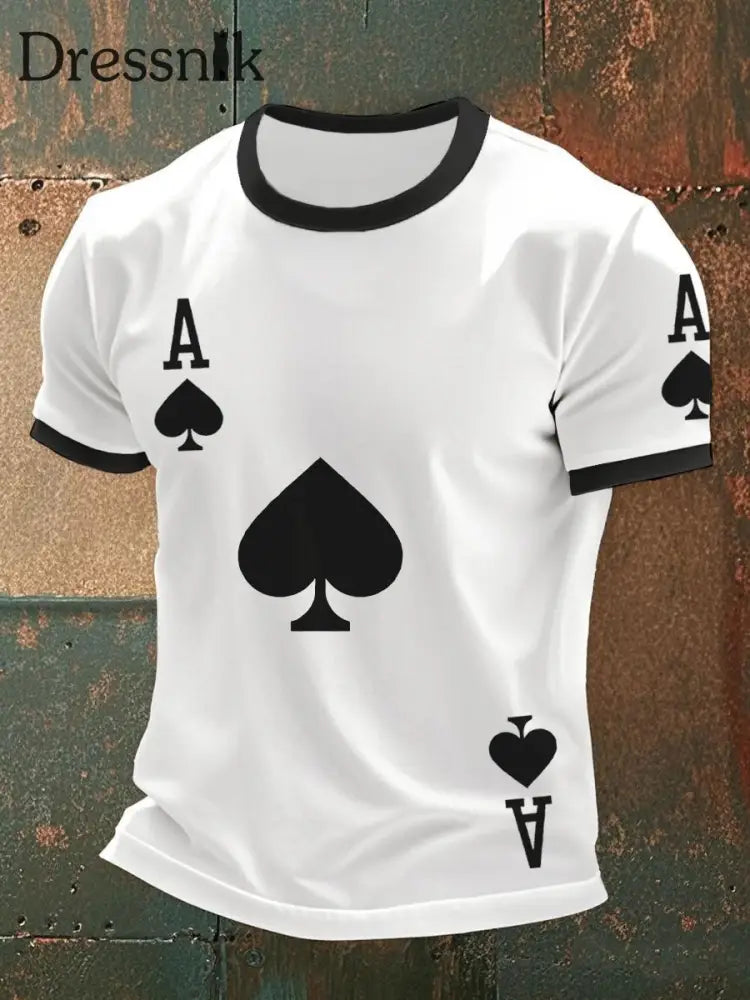 Herren Poker Ace of Pik T-Shirts Schwarz / S
