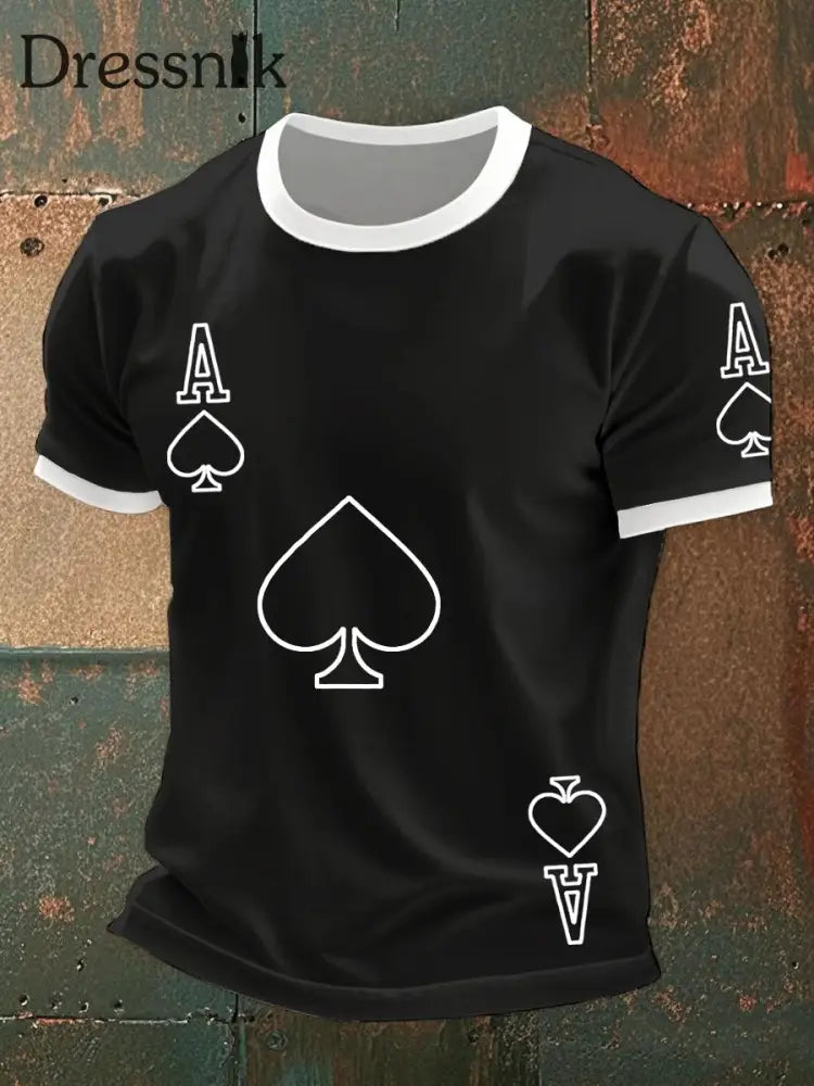 Herren Poker Ace of Pik T-Shirts Weiß / S