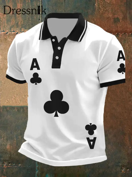 Herren Poker Club A Tops Weiß / S