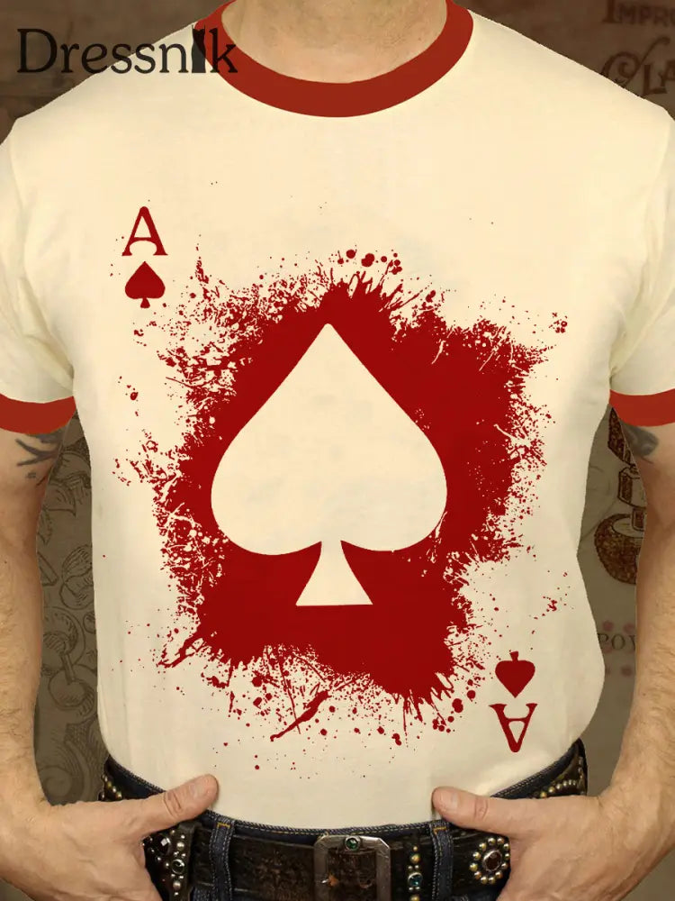 Herren Poker T-Shirt Aprikose / S