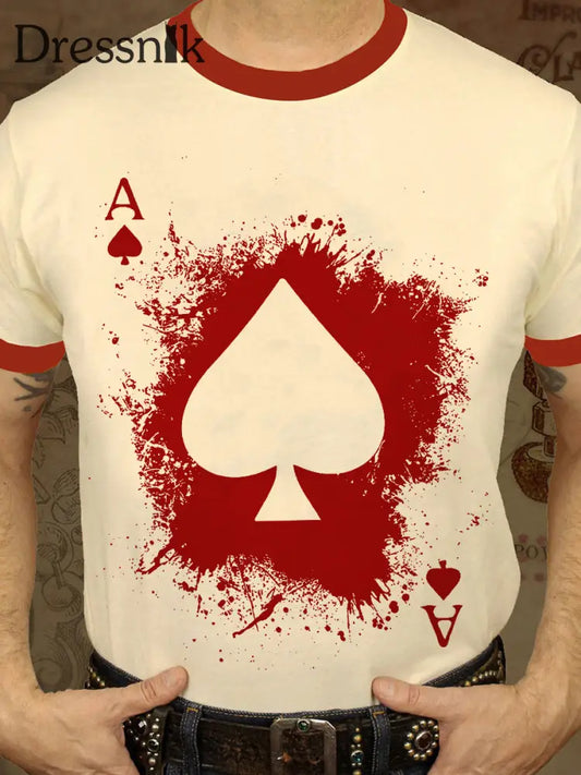 Herren Poker T-Shirt Aprikose / S