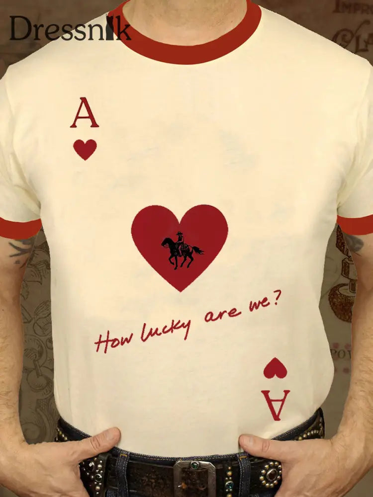 Herren Poker T-Shirt Aprikose / S