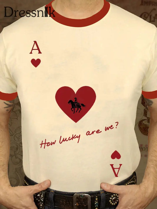Herren Poker T-Shirt Aprikose / S