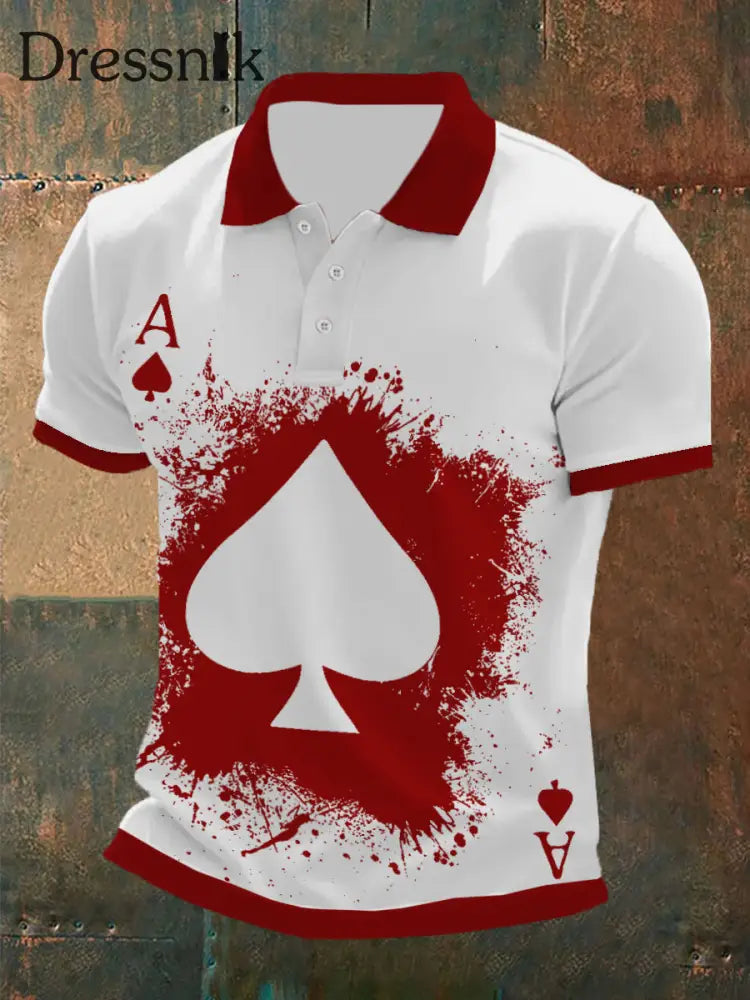 Herren Poker T-Shirt Rot / S